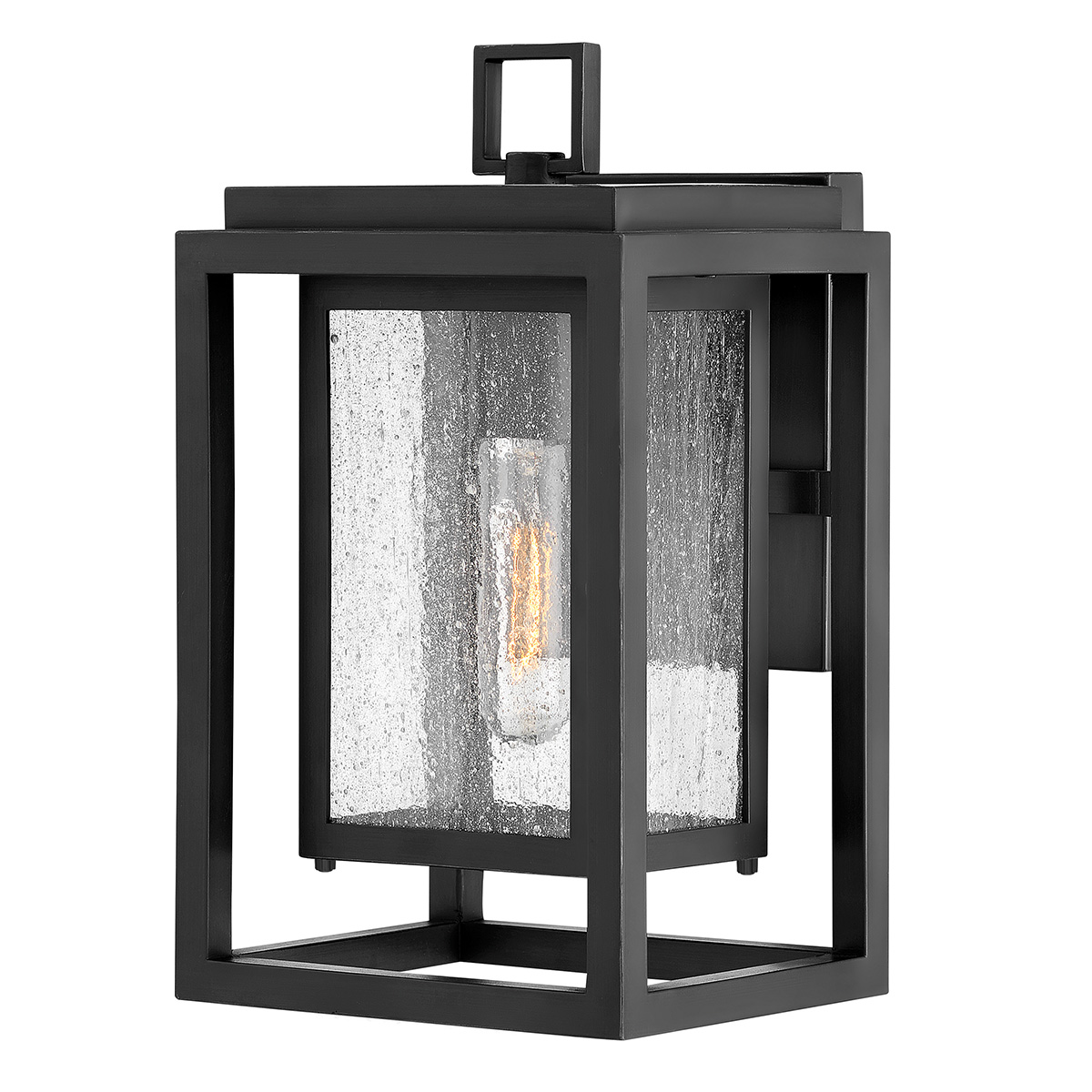 Republic 30cm Negro lámpara de exterior De Elstead Lighting - Republic es una l&aacute;mpara decorativa de fachada con un dise&ntilde;o moderno y un llamativo marco doble.