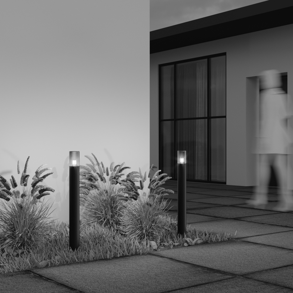Amas 80cm Grafito balizas De Maytoni - La pantalla tintada proporciona un diseño sofisticado y emite una luz tenue y misteriosa que realza la atmósfera en cualquier área iluminada.