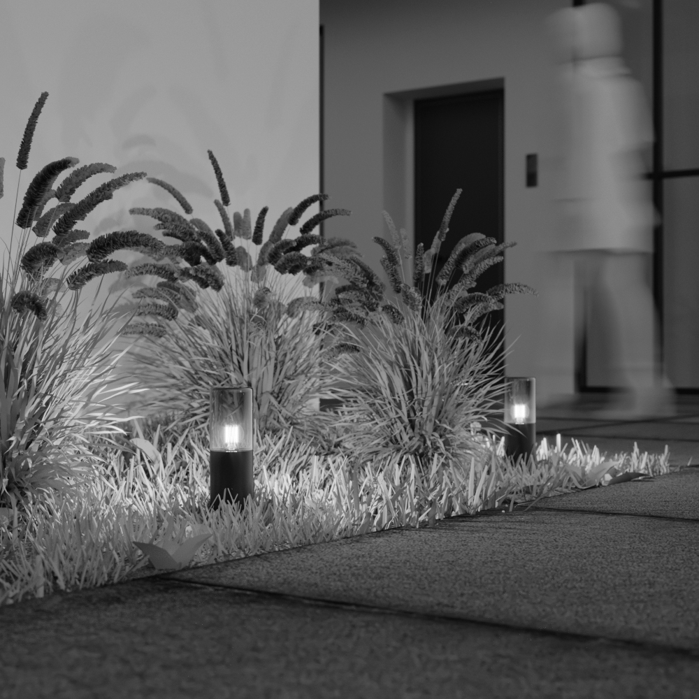 Amas 25cm Grafito balizas De Maytoni - La pantalla tintada proporciona un dise&ntilde;o sofisticado y emite una luz tenue y misteriosa que realza la atm&oacute;sfera en cualquier &aacute;rea iluminada.