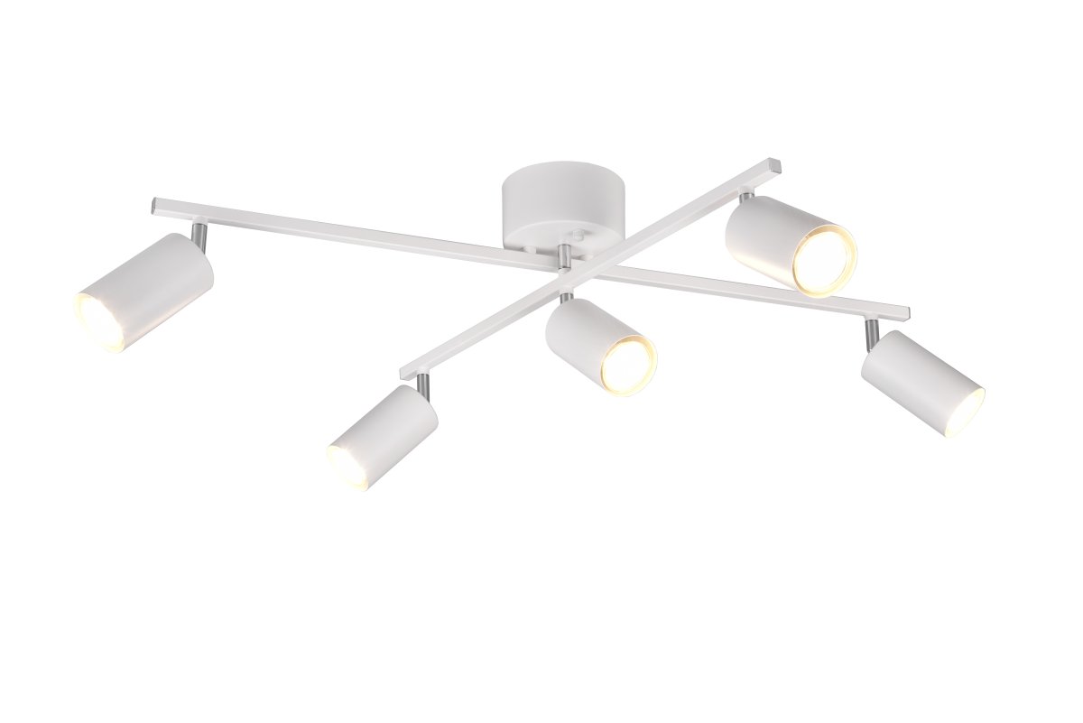 Marlina 5 Blanco foco de techo De Trio Lighting - La lámpara de techo de 5 luces MARLEY es a la vez funcional y elegante.