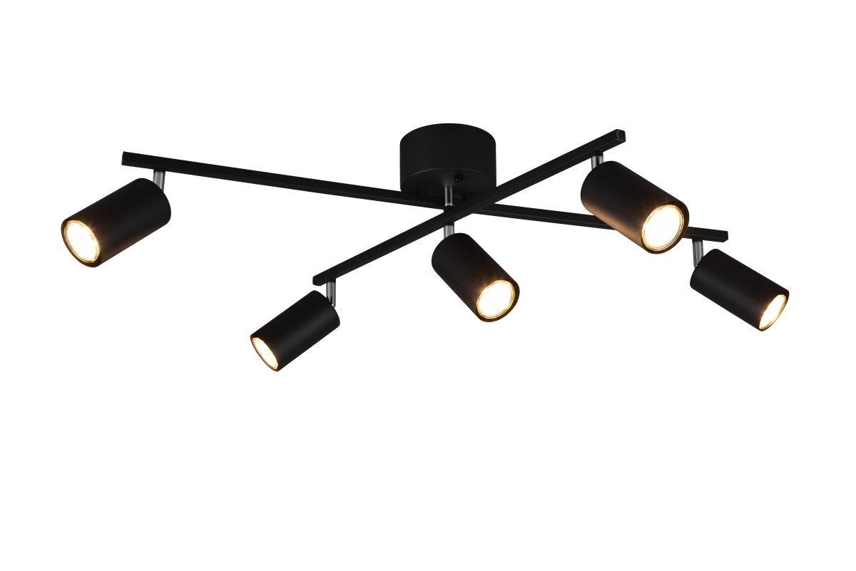 Marlina 5 Negro foco de techo De Trio Lighting - La lámpara de techo de 5 luces MARLEY es a la vez funcional y elegante.