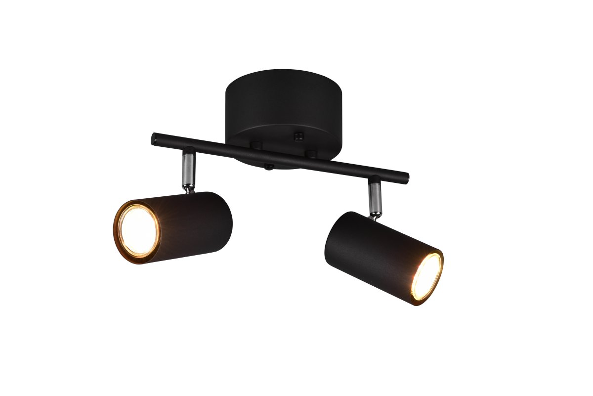 Marlina 2 Negro foco de techo De Trio Lighting - La moderna lámpara de techo de 2 luces MARLEY con su elegante diseño proporciona una iluminación individual en el salón o el pasillo.