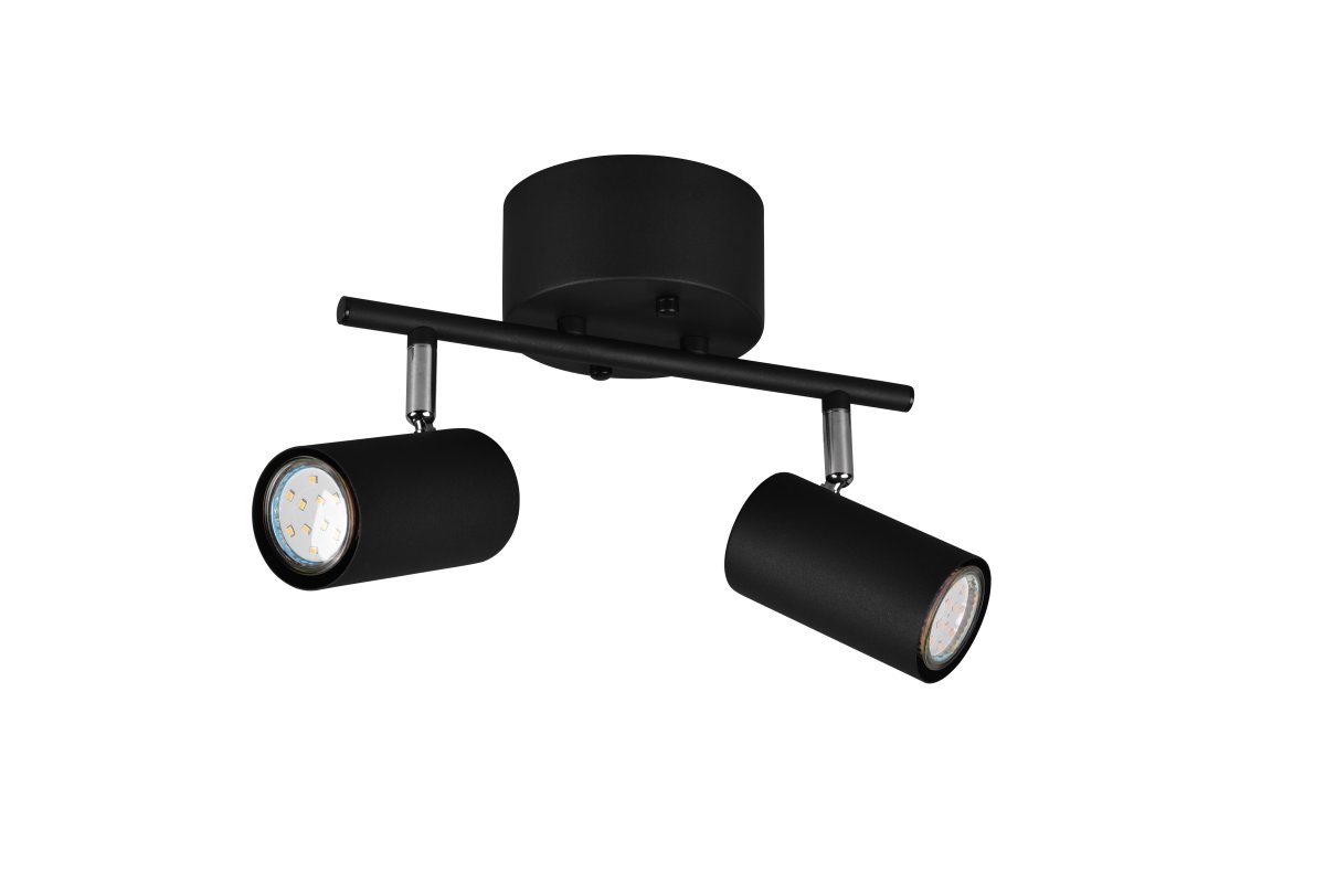 Marlina 2 Negro foco de techo De Trio Lighting - La moderna lámpara de techo de 2 luces MARLEY con su elegante diseño proporciona una iluminación individual en el salón o el pasillo.