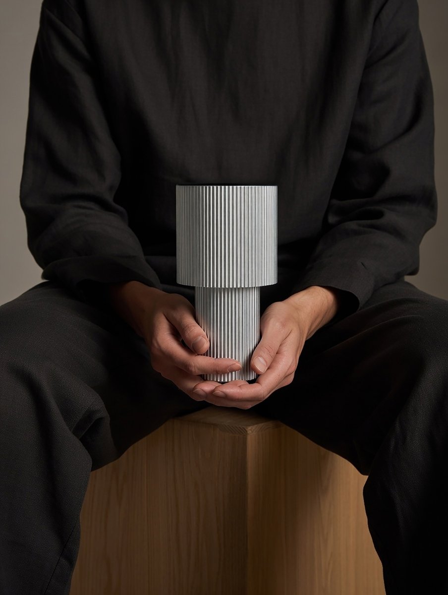 Iluma 22cm Plata portátil De Herstal - Ya sea disfrutando de mañanas tranquilas junto a la ventana o cenando en el balcón, siempre está al alcance y crea el ambiente perfecto.