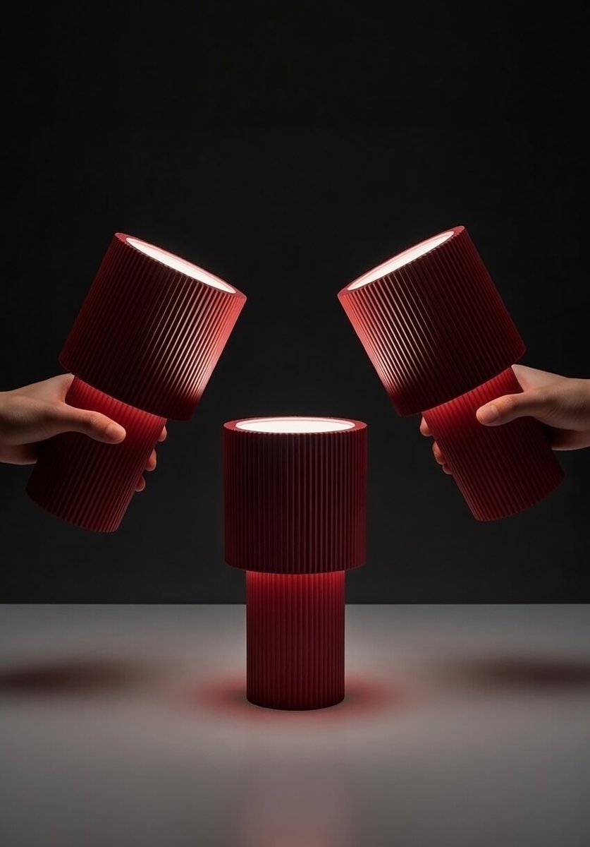 Iluma 22cm ROJO portátil De Herstal - Ya sea disfrutando de ma&ntilde;anas tranquilas junto a la ventana o cenando en el balc&oacute;n, siempre est&aacute; al alcance y crea el ambiente perfecto.