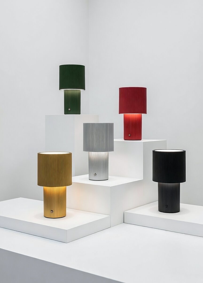 Iluma 22cm verde oliva portátil De Herstal - Ya sea disfrutando de ma&ntilde;anas tranquilas junto a la ventana o cenando en el balc&oacute;n, siempre est&aacute; al alcance y crea el ambiente perfecto.