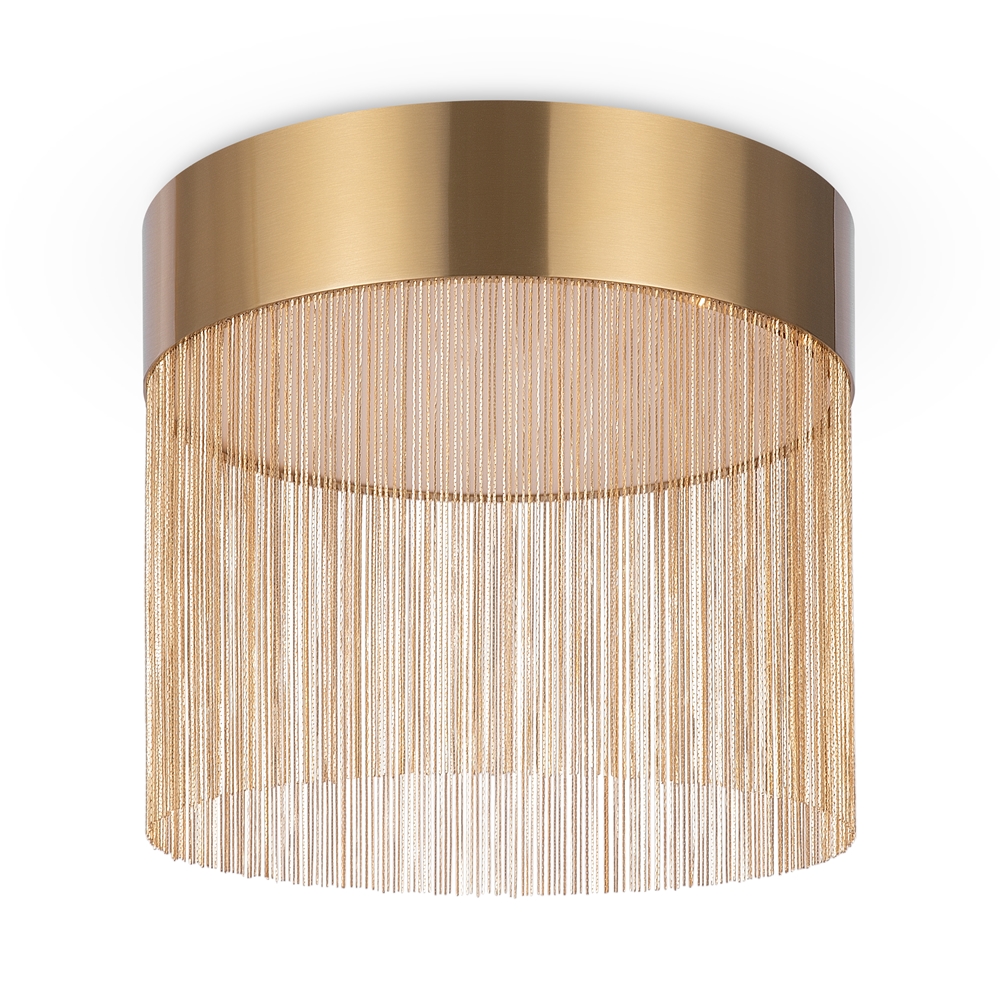 Imaginary Ø35 Oro plafón De Maytoni - Imaginary es una elegante l&aacute;mpara de techo de metal con un lujoso acabado dorado y detalles de cadena decorativa que crean una impresi&oacute;n suave y exclusiva.