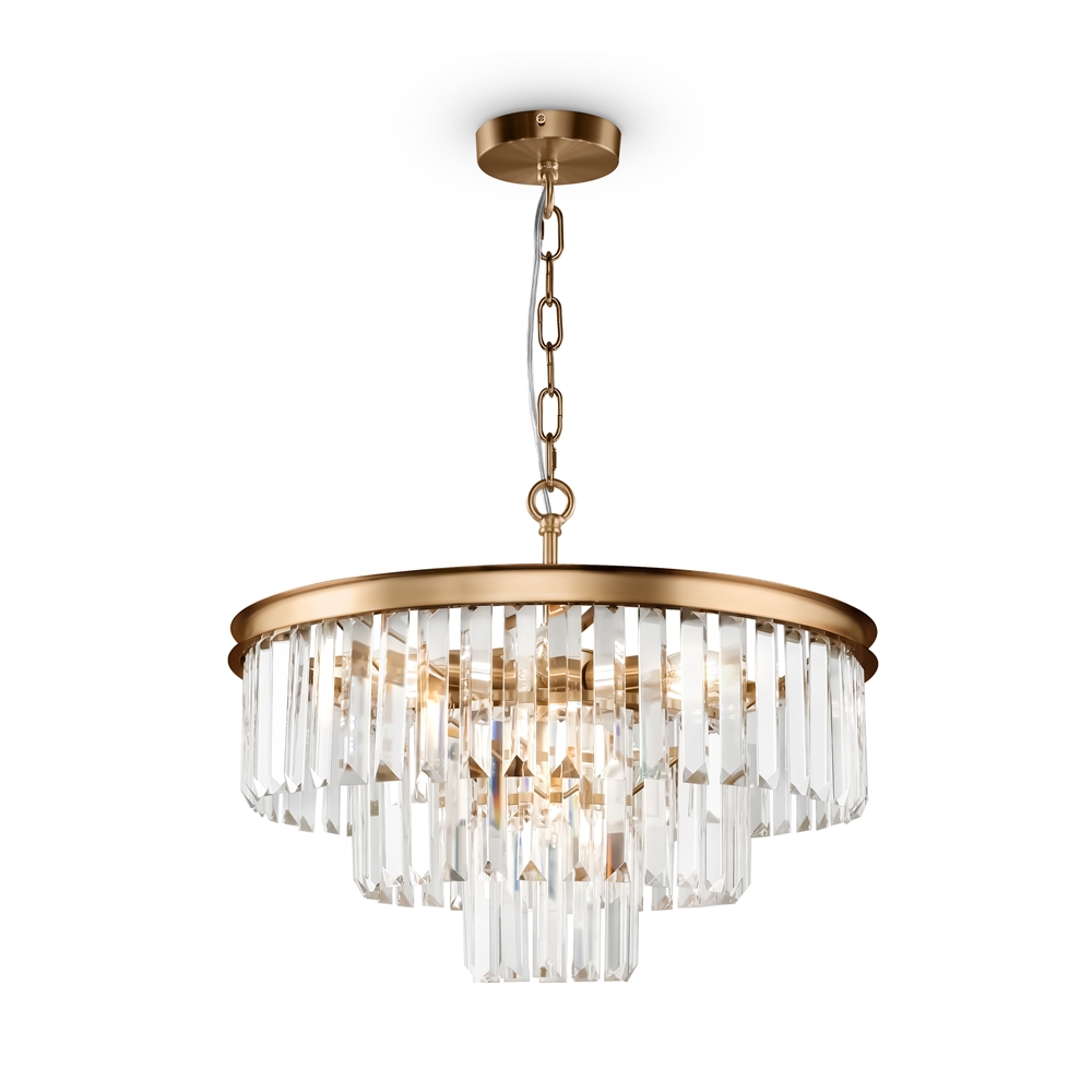 Revero Ø50 Latón cristal De Maytoni - Un detalle interior perfecto para crear un ambiente lujoso en el pasillo, la sala de estar o encima del comedor, donde funciona tanto como fuente de luz como decoraci&oacute;n en el techo.