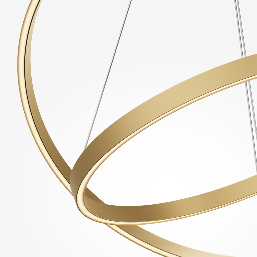 Rim Ø80 Latón Lámpas de techo De Maytoni - Los dos anillos se pueden ajustar individualmente en altura e inclinaci&oacute;n, lo que permite crear un ambiente personal y adaptar la forma de la luz a la habitaci&oacute;n.