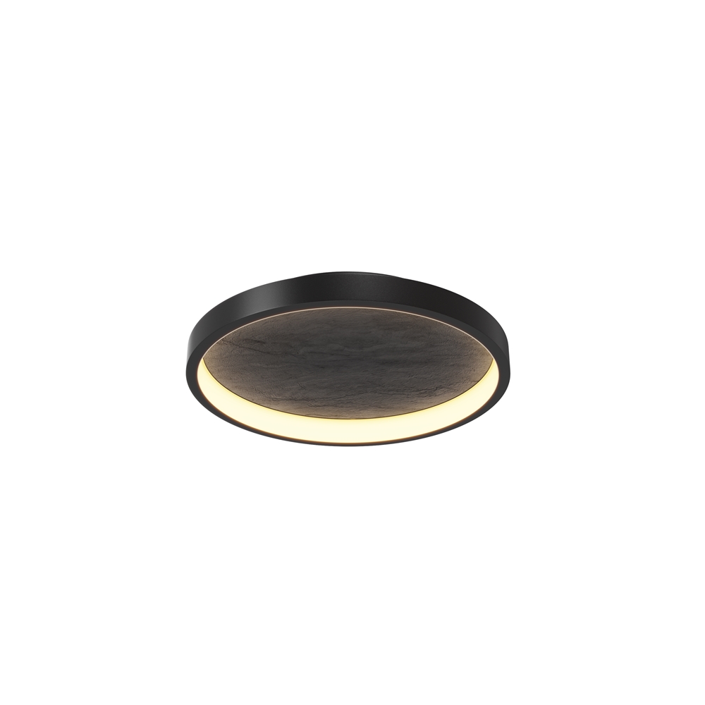 Orign Ø40 Negro plafón De Maytoni - Orign es una l&aacute;mpara de techo de metal con una elegante imitaci&oacute;n de piedra en el centro, creando una impresi&oacute;n natural y exclusiva.