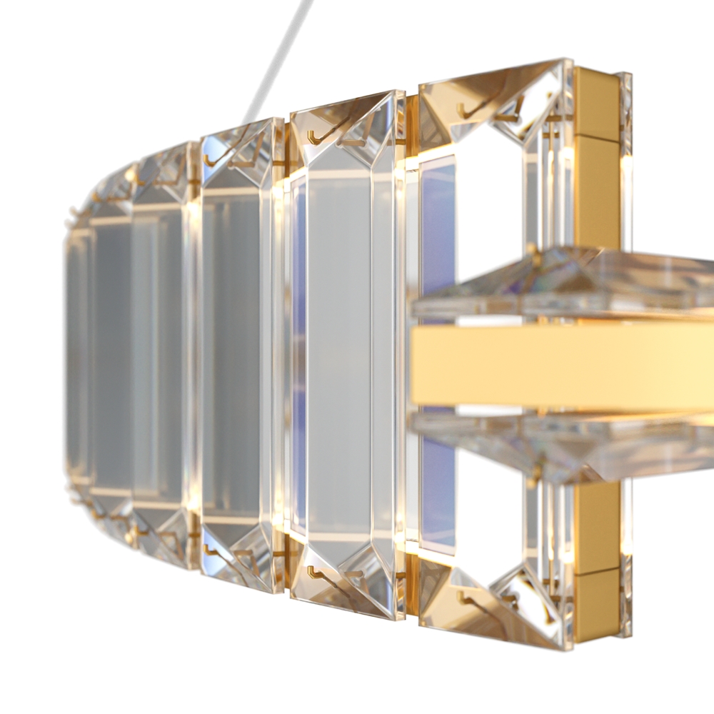 Krone Ø62 Latón Lámpas de techo De Maytoni - La l&aacute;mpara colgante Krone es una elegante l&aacute;mpara de techo fabricada en metal color lat&oacute;n con una decoraci&oacute;n de cristal transparente.