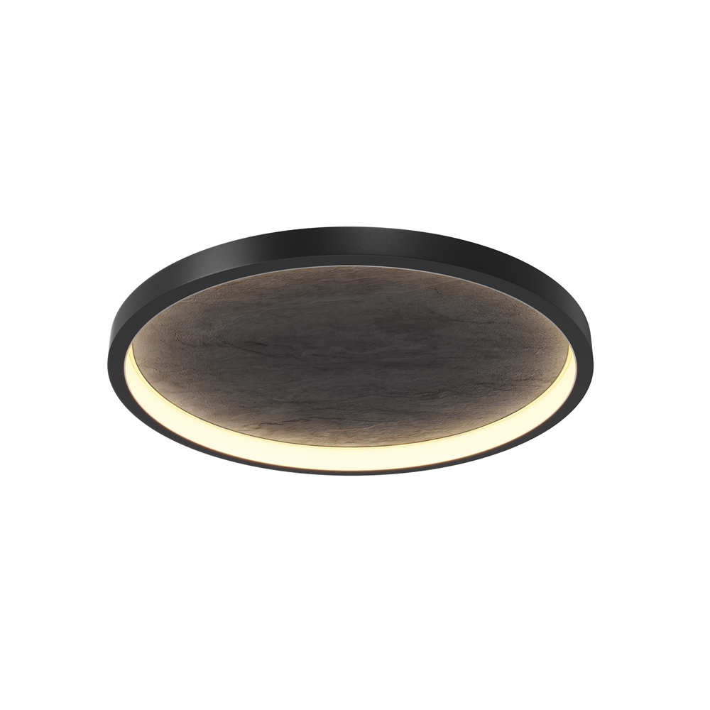 Orign Ø60 Negro plafón De Maytoni - Orign es una l&aacute;mpara de techo de metal con una elegante imitaci&oacute;n de piedra en el centro, creando una impresi&oacute;n natural y exclusiva.