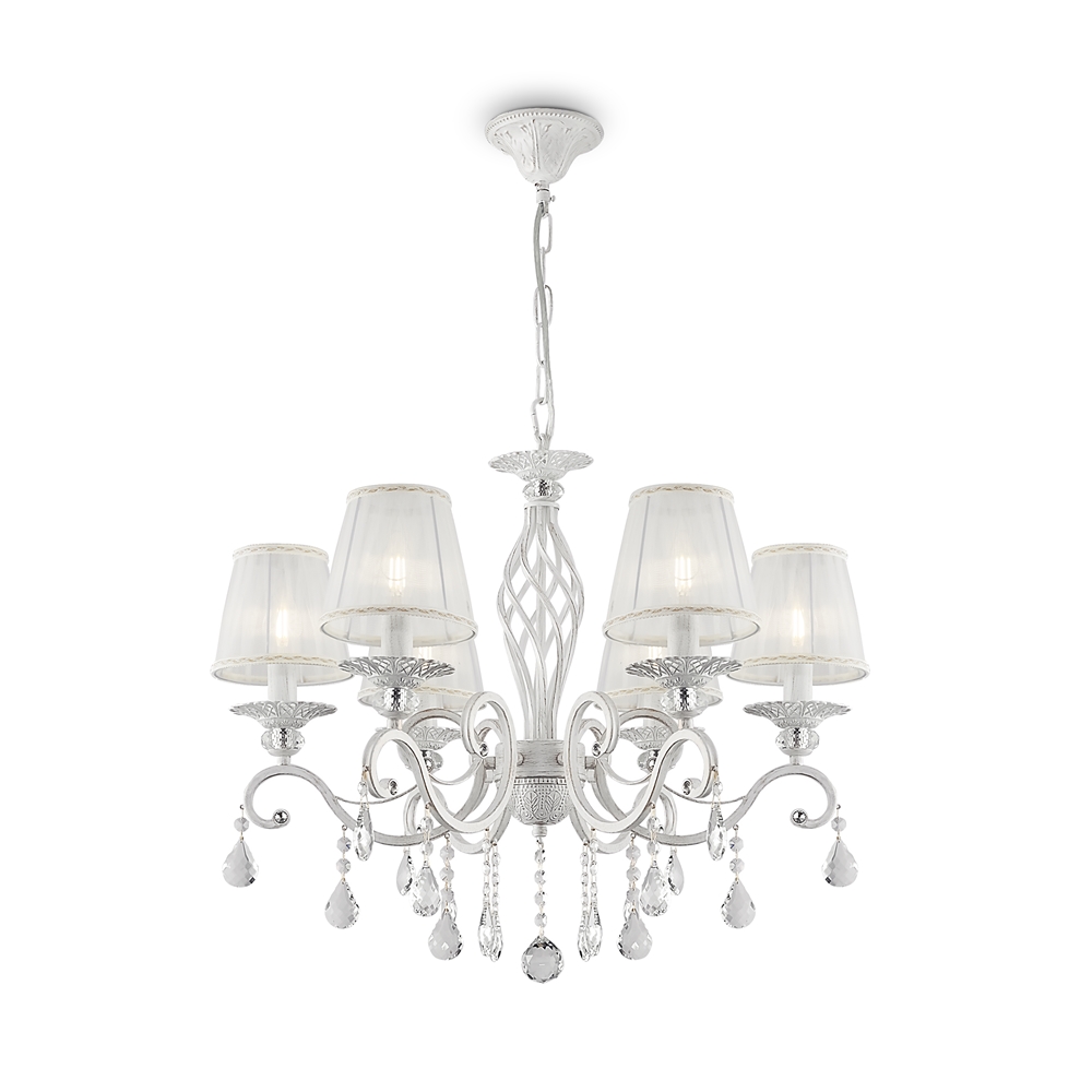 Grace Ø65 Blanco Lámpas de techo De Maytoni - Grace es una l&aacute;mpara de ara&ntilde;a cl&aacute;sica de metal con un hermoso acabado blanco antiguo.
