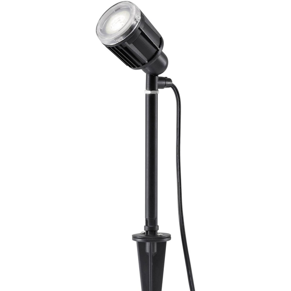 Amalfi Spotlight Negro De Konstsmide - El LED integrado de 1 W produce una luz blanca suave, ideal para una iluminaci&oacute;n exterior acogedora y decorativa.