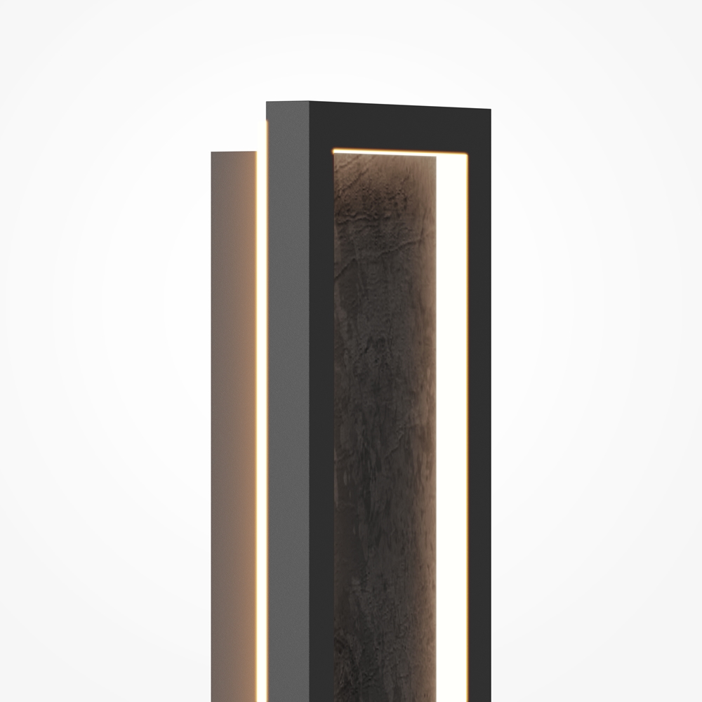 Orign 60cm Negro lámpara de pared De Maytoni - Orign es una l&aacute;mpara de pared de metal con una elegante imitaci&oacute;n de piedra en el centro, creando una impresi&oacute;n natural y exclusiva.