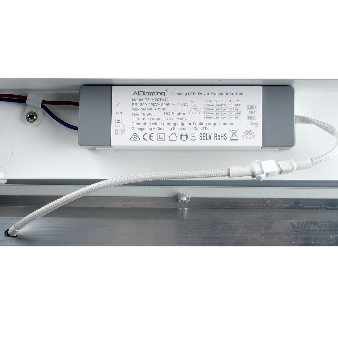 Bänky con toma de corriente 58 cm Blanco De Designlight - La l&aacute;mpara es regulable con Fas-dim (compatible con reguladores de borde de ataque y de borde de salida), por lo que puede ajustar f&aacute;cilmente el brillo a sus necesidades.