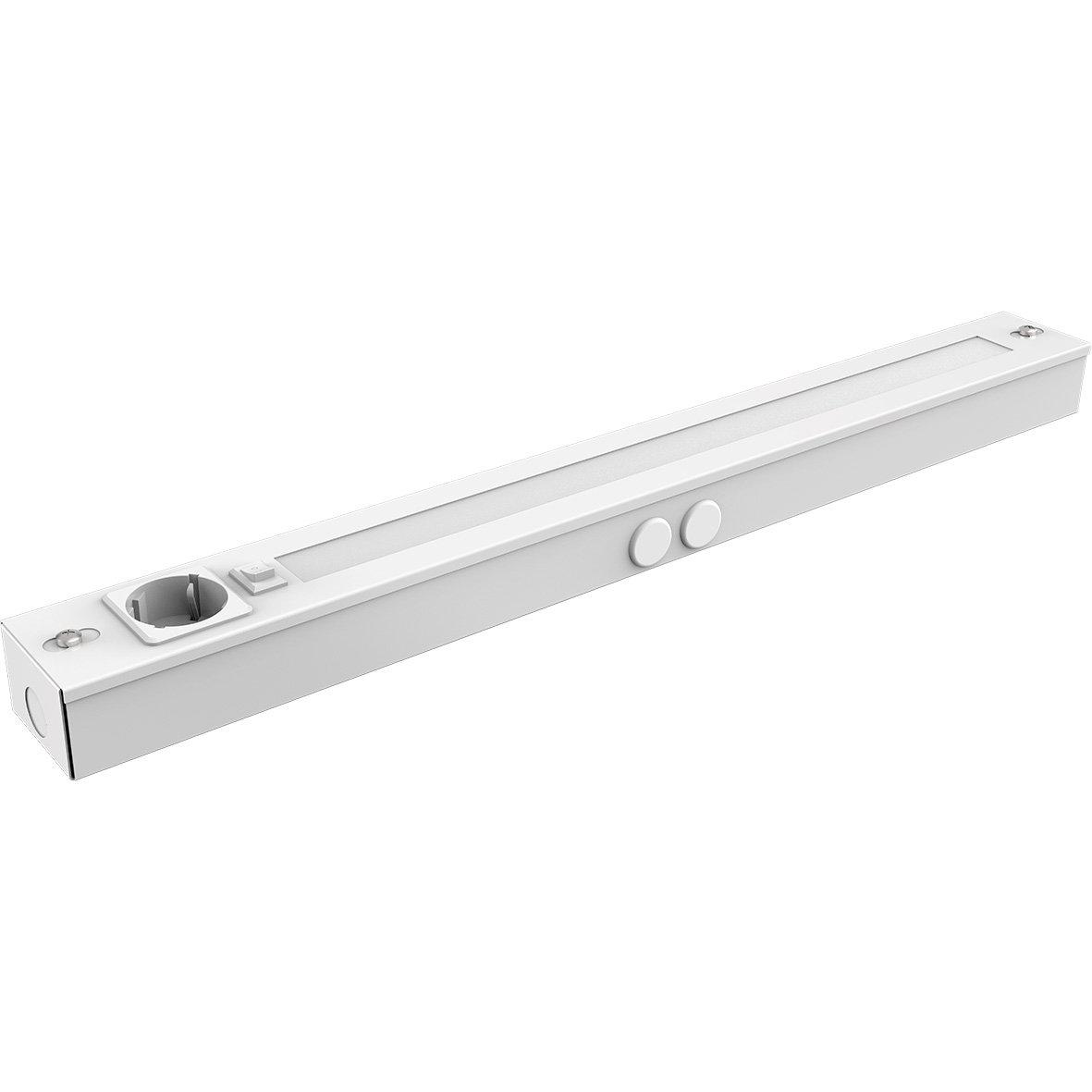Bänky con toma de corriente 58 cm Blanco De Designlight - La l&aacute;mpara es regulable con Fas-dim (compatible con reguladores de borde de ataque y de borde de salida), por lo que puede ajustar f&aacute;cilmente el brillo a sus necesidades.