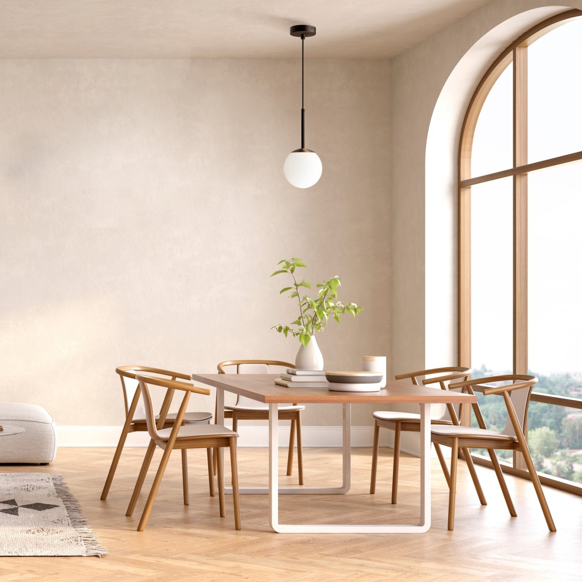 Basic form Ø15 Negro Lámpas de techo De Maytoni - Con su globo de cristal opalino suave y una fina carcasa de metal con acabado negro, la lámpara proporciona una luz hermosa y agradable que se adapta perfectamente a estilos interiores modernos y clásicos.