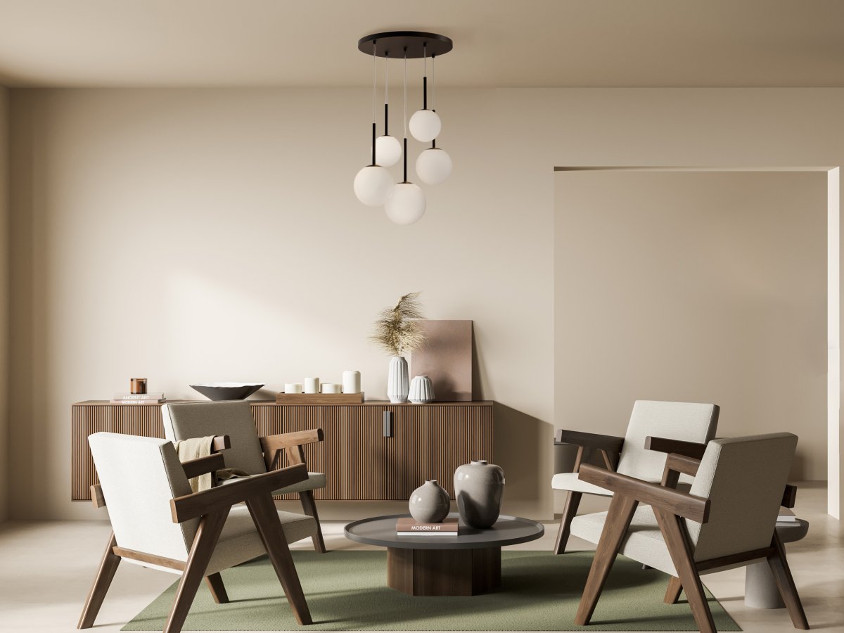 Basic form Ø45 Negro Lámpas de techo De Maytoni - El diseño colgante de la lámpara proporciona una luz suave y uniforme que realza la atmósfera y crea un estado de ánimo agradable.