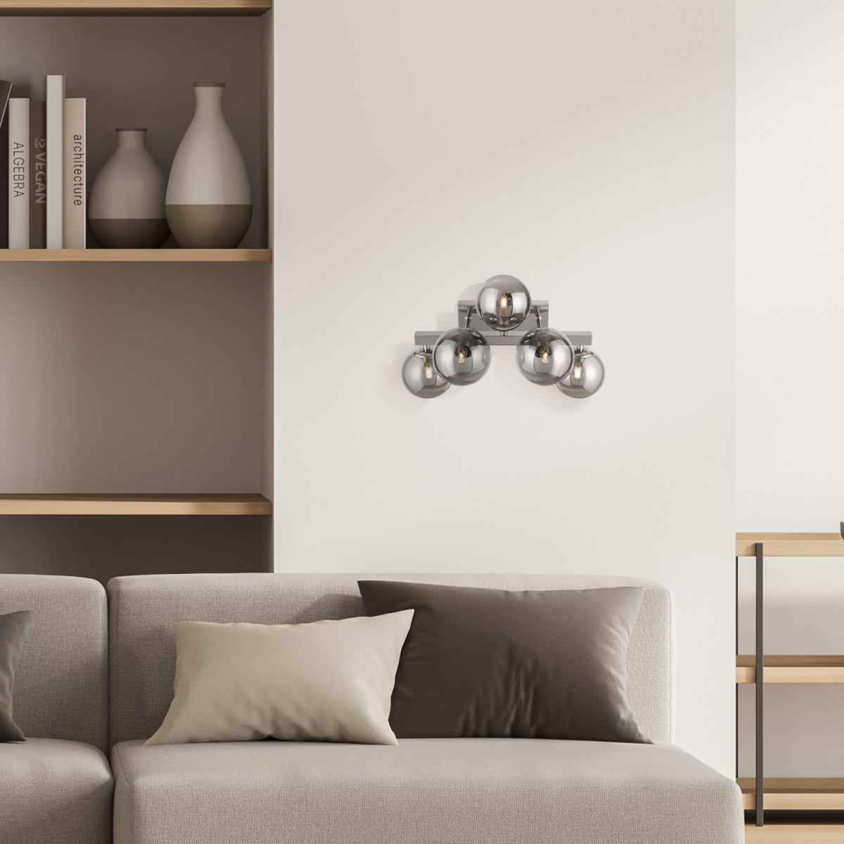 Dallas 40cm Cromo lámpara de pared De Maytoni - Dallas, con sus cinco fuentes de luz, es una elegante y moderna lámpara de pared que combina estilo y funcionalidad.