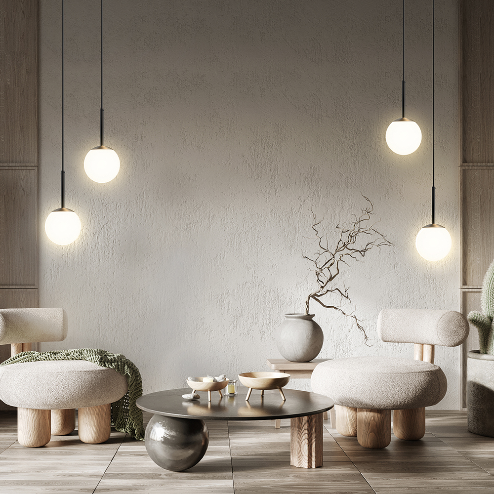 Basic form Ø15 Negro Lámpas de techo De Maytoni - Con su globo de cristal opalino suave y una fina carcasa de metal con acabado negro, la lámpara proporciona una luz hermosa y agradable que se adapta perfectamente a estilos interiores modernos y clásicos.