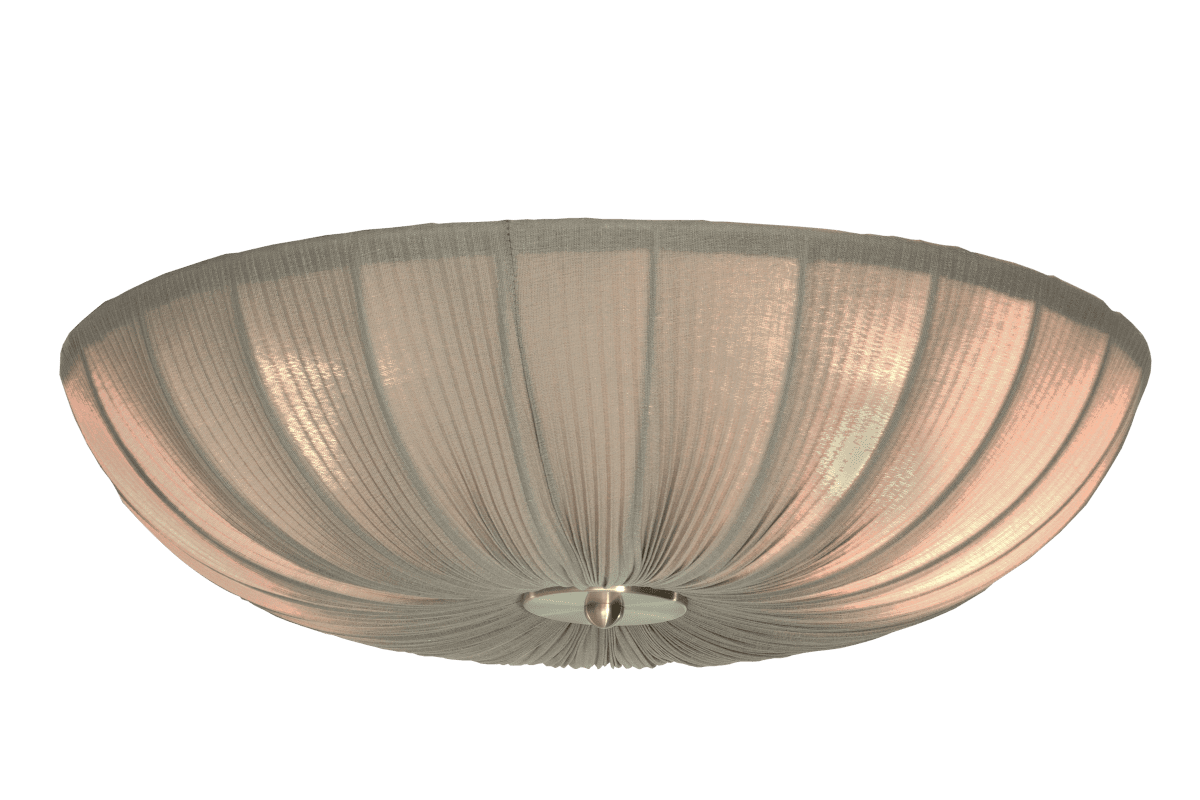 Lady Ø55 Gris plafón De Aneta Lighting - La combinaci&oacute;n del c&aacute;lido verde de la tela y los detalles de lat&oacute;n le confieren un estilo atemporal y sofisticado.