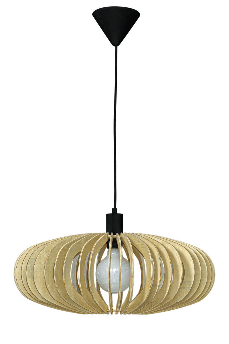 Arcos Ø50 Madera Lámpas de techo De Aneta Lighting - La elegante lámpara de techo Arcos está formada por láminas de madera contrachapada de forma suavemente redondeada que crean un hermoso juego de luces y sombras.
