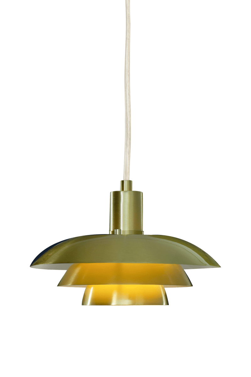 Epsilon Ø20 Oro lámpara de ventana De Aneta Lighting - La l&aacute;mpara de ventana Epsilon impresiona por su dise&ntilde;o atemporal, con m&uacute;ltiples pantallas de diferentes alturas que le confieren un aspecto distintivo y elegante.