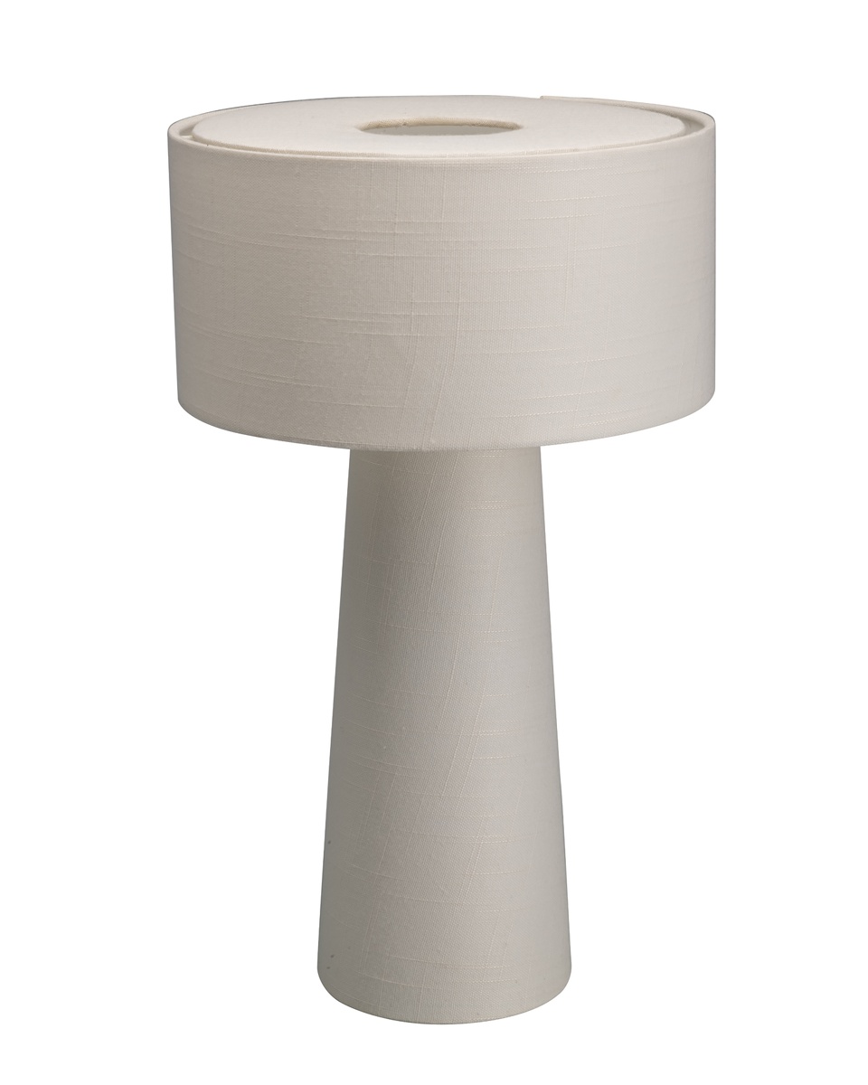 Linum 50cm Blanco lámpara de mesa De By Rydéns - El tejido de lino proporciona una luz c&aacute;lida y agradable, mientras que el parasol integrado garantiza una distribuci&oacute;n suave de la luz y crea un ambiente acogedor.