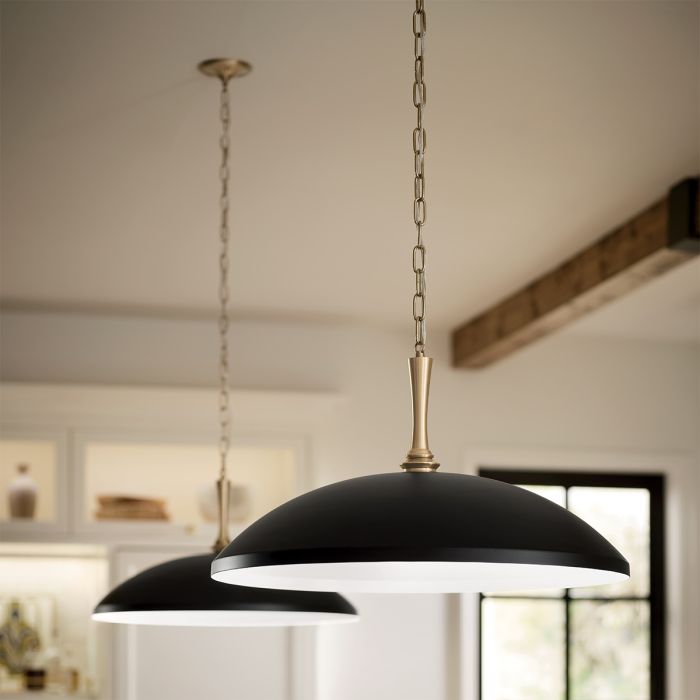 Delarosa Ø50 Negro/bronce Lámpas de techo De Elstead Lighting - La l&aacute;mpara colgante Delarosa es una luminaria elegante y de amplio tama&ntilde;o que aporta un toque especial a cualquier estancia.