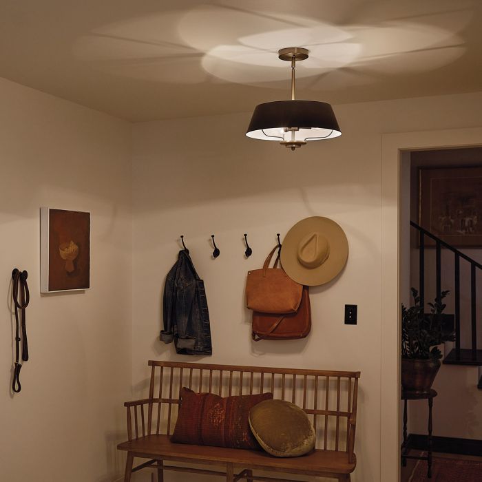 Luella Ø40 Negro Lámpas de techo De Elstead Lighting - Con la barra incluida, Luella se puede convertir fácilmente de una lámpara de techo a una lámpara colgante.