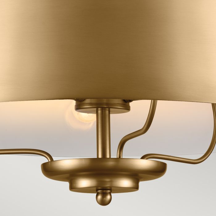 Luella Ø40 Latón cepillado Lámpas de techo De Elstead Lighting - Con la barra incluida, Luella se puede convertir fácilmente de una lámpara de techo a una lámpara colgante.
