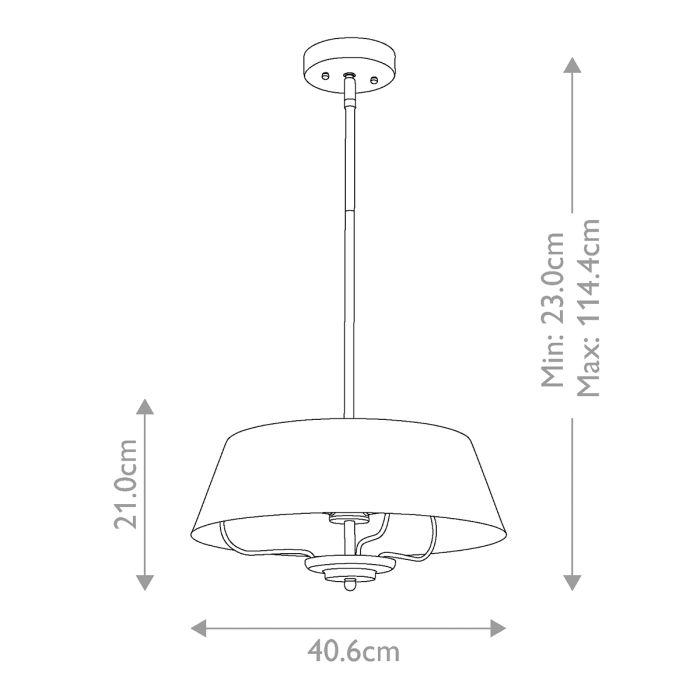 Luella Ø40 Latón cepillado Lámpas de techo De Elstead Lighting - Con la barra incluida, Luella se puede convertir fácilmente de una lámpara de techo a una lámpara colgante.