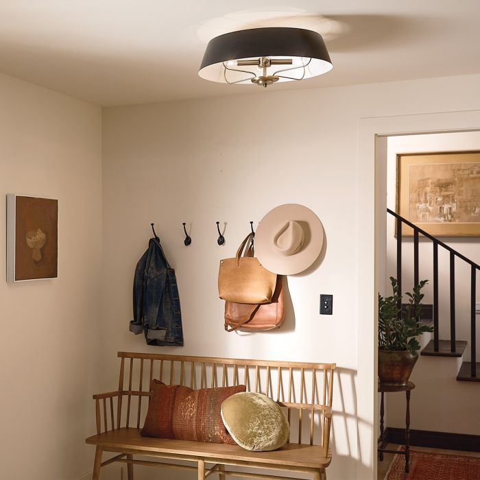 Luella Ø56 Negro Lámpas de techo De Elstead Lighting - Con la barra incluida, Luella se puede convertir fácilmente de una lámpara de techo a una lámpara colgante.