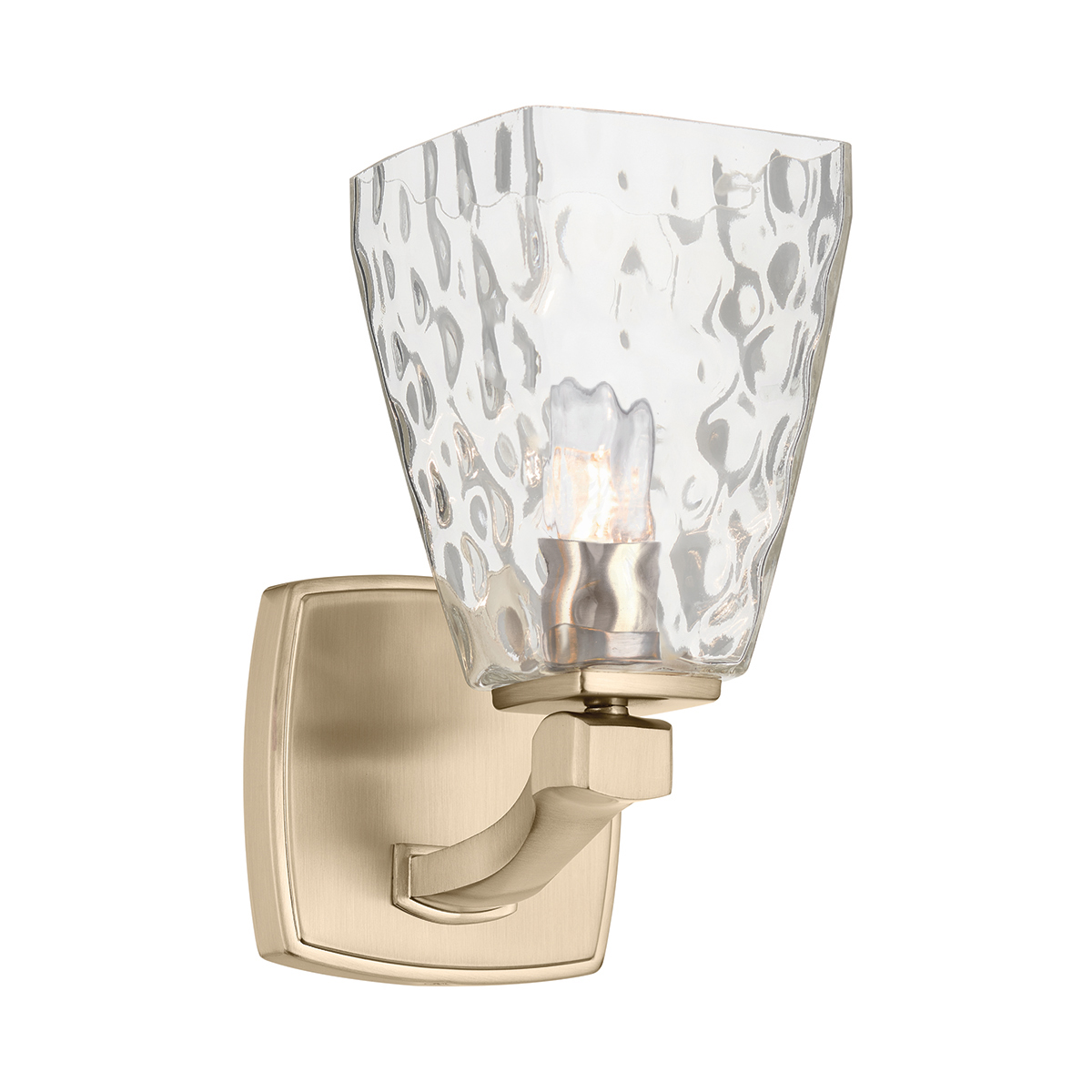 Marant 24cm Bronce lámpara de baño De Elstead Lighting - La pantalla, de cristal transparente texturizado con un patr&oacute;n que imita el agua, le confiere un aspecto vibrante y crea hermosos reflejos de luz al encenderse.