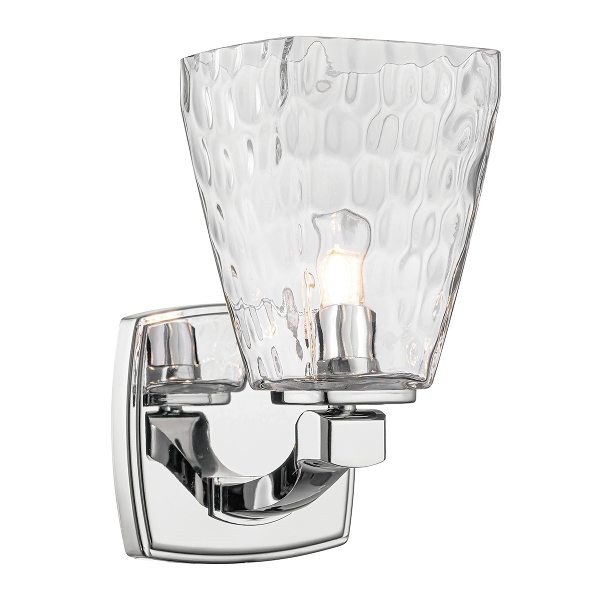 Marant 24cm Cromo lámpara de baño De Elstead Lighting - La pantalla, elaborada en cristal transparente texturizado con un dise&ntilde;o inspirado en el agua, le confiere un aspecto vibrante y crea hermosos reflejos de luz al encenderse.