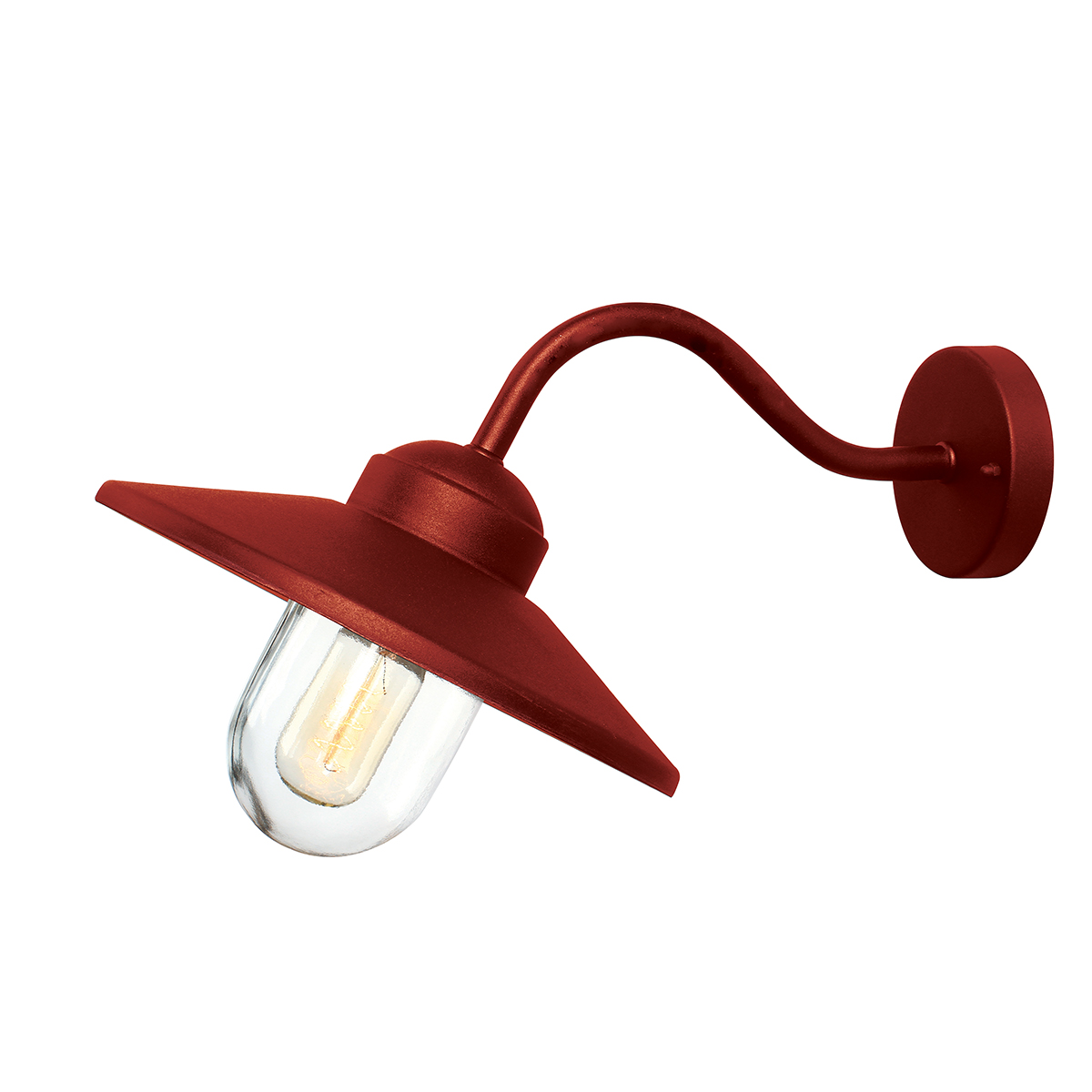 Klampenborg Ø28 ROJO lámpara de exterior De Elstead Lighting - Tillverkad av rostfritt st&aring;l i oxid r&ouml;d finish och glas, erbjuder den en robust konstruktion som st&aring;r emot v&auml;der och vind.