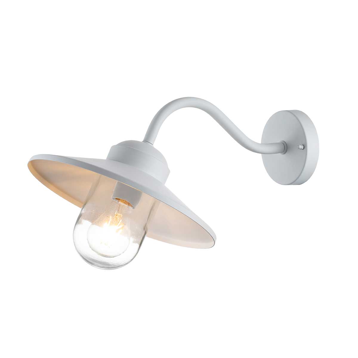 Klampenborg Ø28 Blanco lámpara de exterior De Elstead Lighting - La lámpara de pared Klampenborg tiene un diseño de linterna resistente y atemporal que combina la simplicidad escandinava con la sostenibilidad.