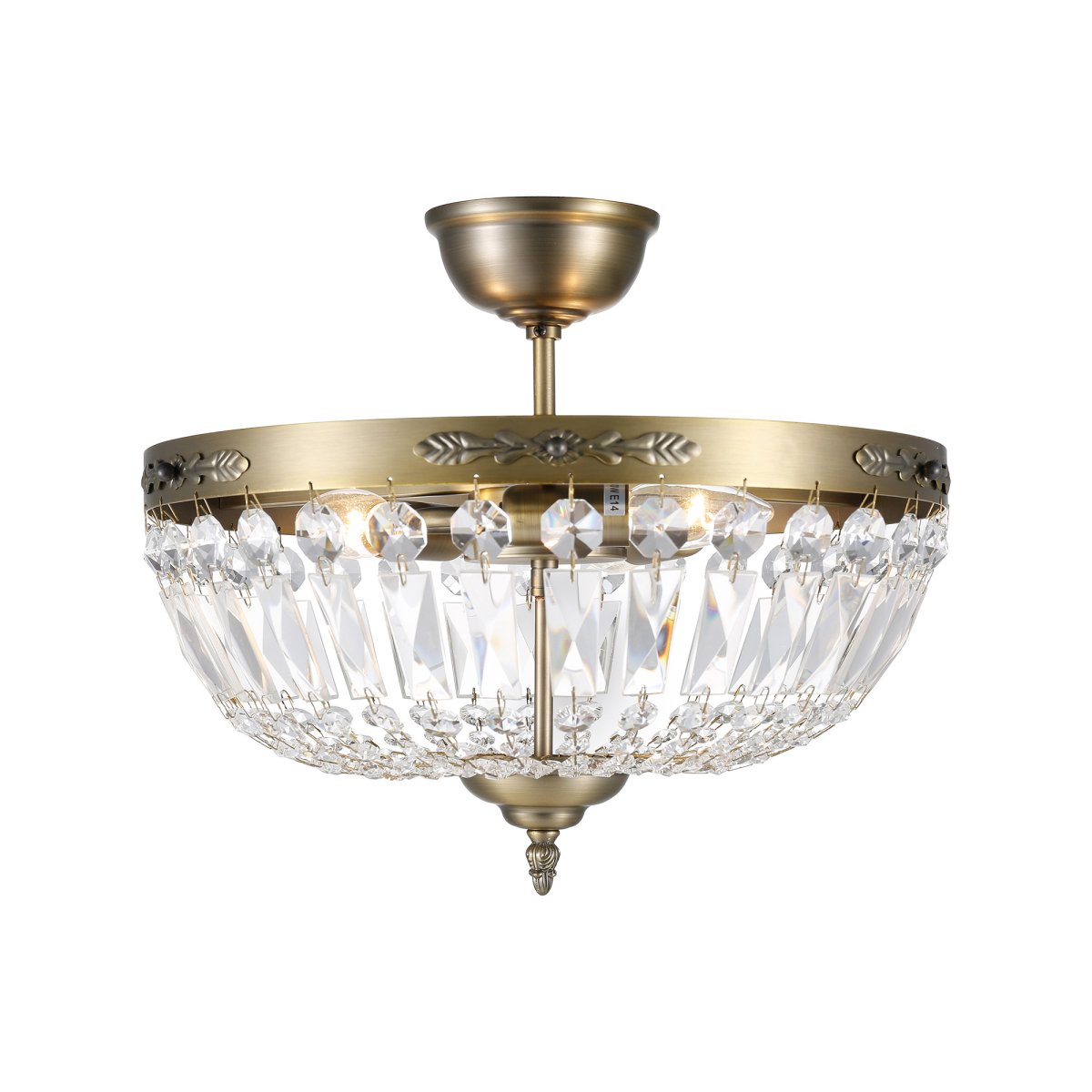 Windsor Ø40 Latón antiguo cristal De Lampan - Windsor es un elegante techo de cristal de metal con un acabado cl&aacute;sico de lat&oacute;n antiguo.