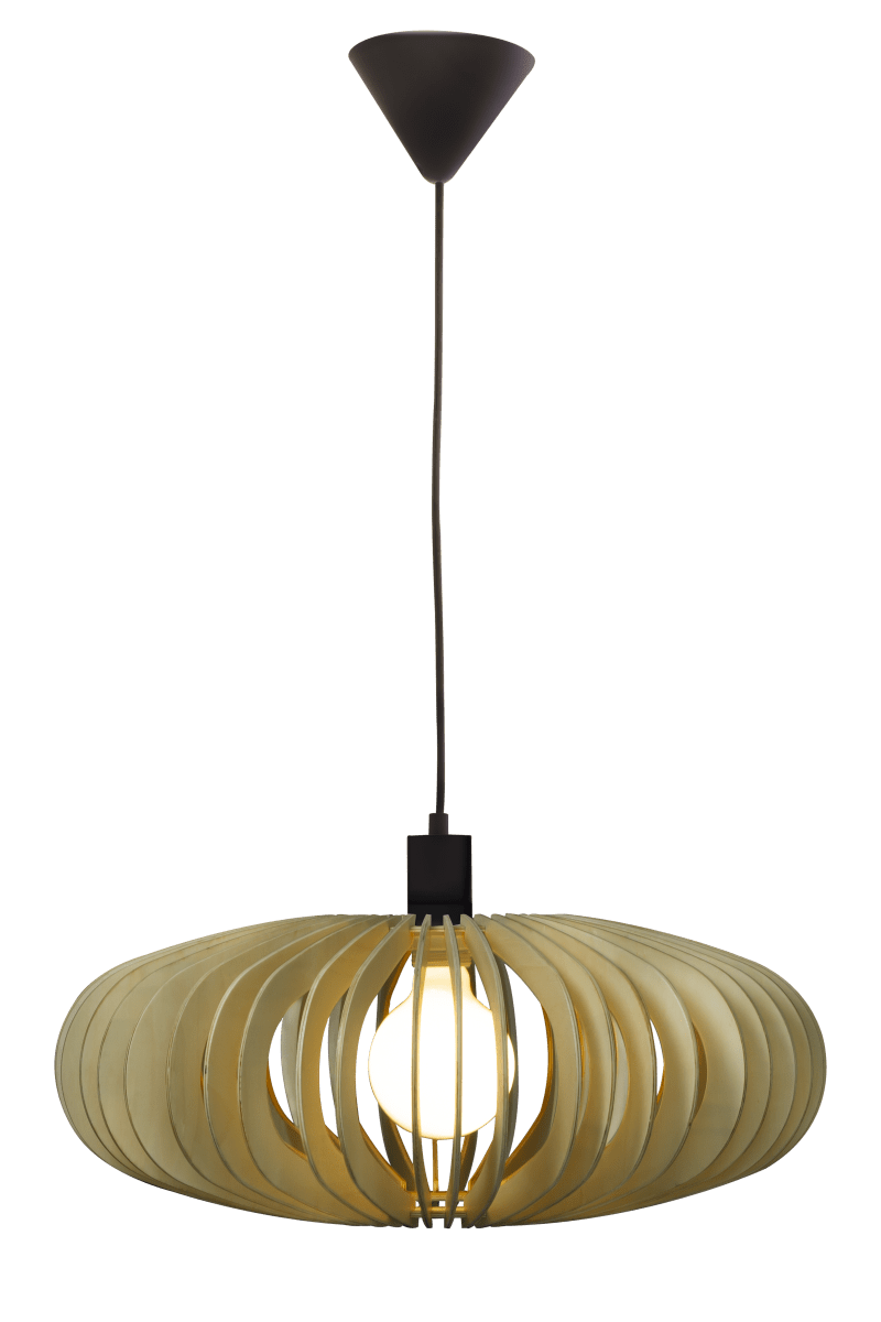 Arcos Ø50 Madera Lámpas de techo De Aneta Lighting - La elegante lámpara de techo Arcos está formada por láminas de madera contrachapada de forma suavemente redondeada que crean un hermoso juego de luces y sombras.