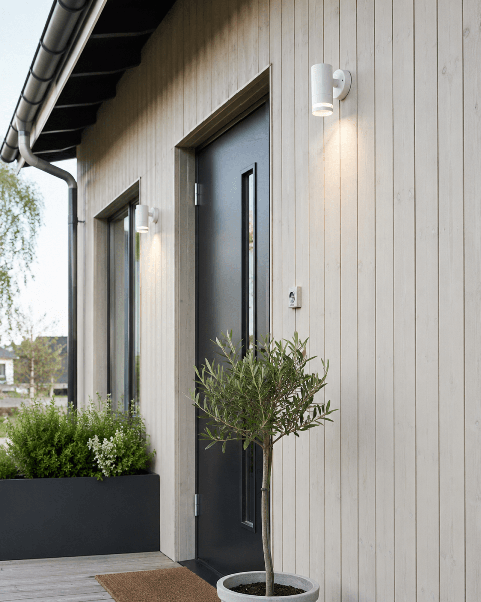 Cylinder Blanco lámpara de exterior De Lampan - Lampan lyser fint ner p&aring; v&auml;ggen och skapar en h&auml;rlig atmosf&auml;r.