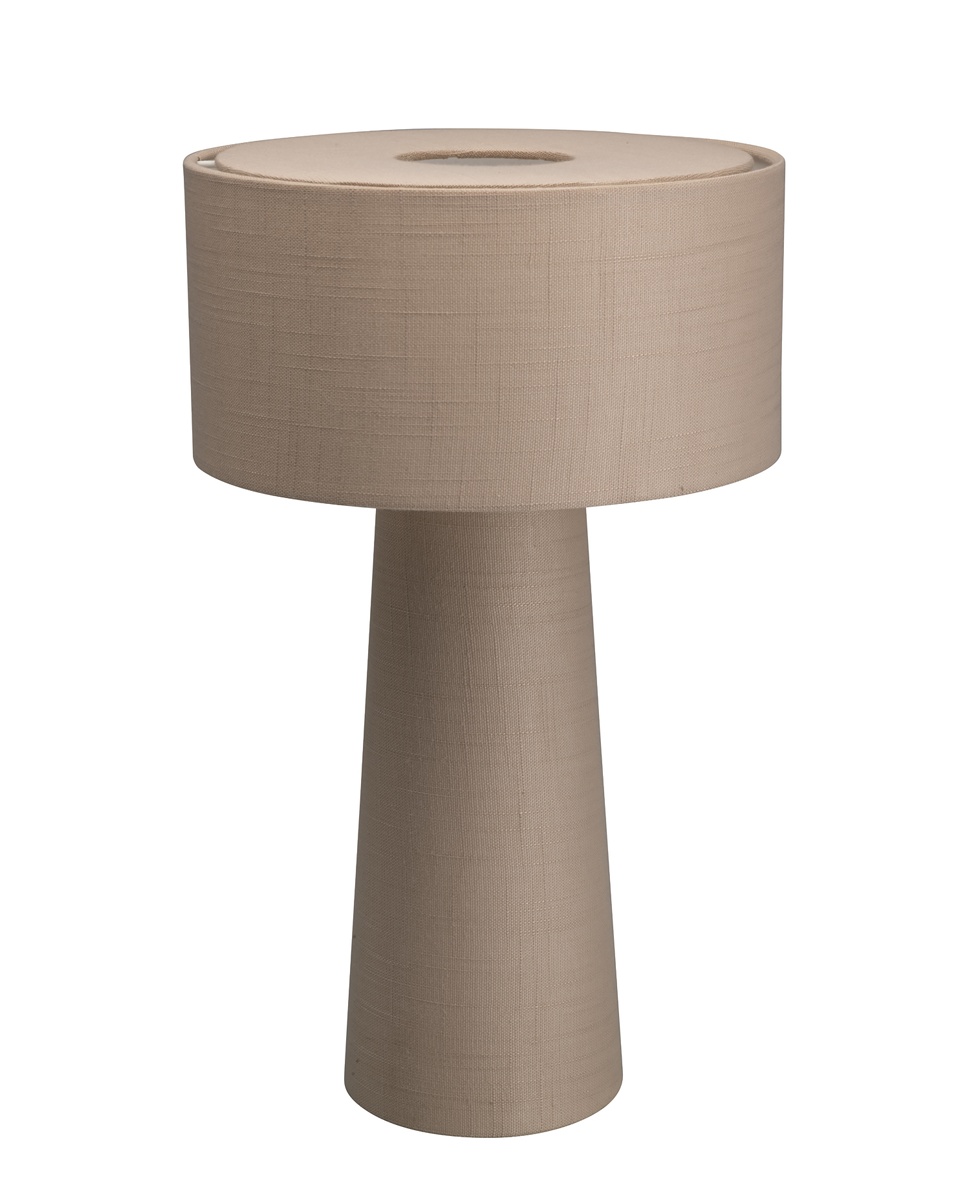 Linum 50cm Beige lámpara de mesa De By Rydéns - El tejido de lino proporciona una luz c&aacute;lida y agradable, mientras que el parasol integrado garantiza una distribuci&oacute;n suave de la luz y crea un ambiente acogedor.