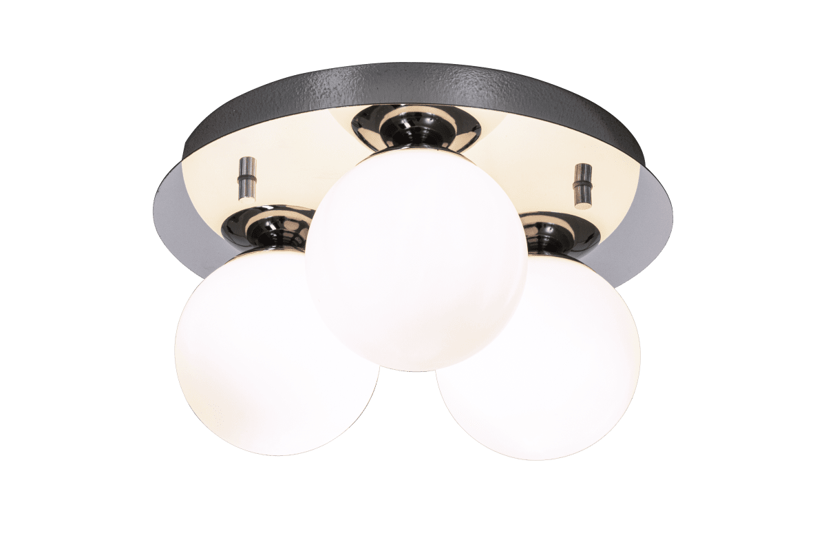 Nicosia Ø25 Cromo lámpara de baño De Aneta Lighting - Lámpara de techo Nicosia, cromo con esferas de color blanco opal.