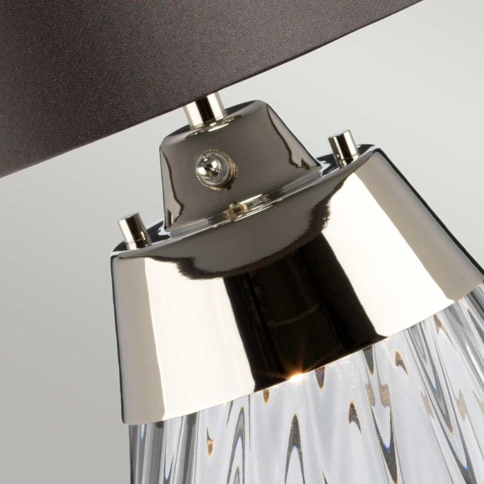 Lena 60cm Gris/humo lámpara de mesa De Elstead Lighting - Till basen ing&aring;r en utbytbar GU10 ljusk&auml;lla p&aring; 7W med 3000K varmvitt ljus och 620lm.