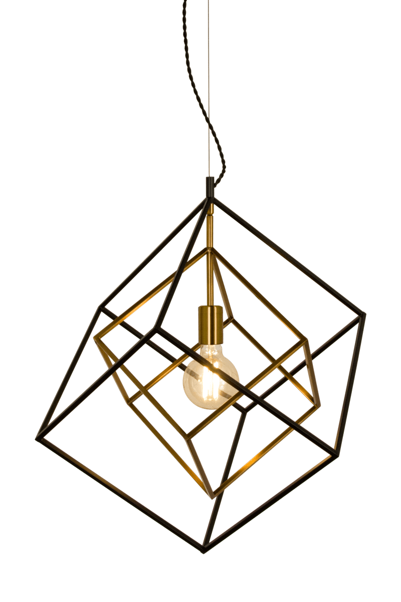 Cubes Ø54 Negro Lámpas de techo De Aneta Lighting - L&aacute;mpara de techo Cubos realizada en metal lacado en negro y color lat&oacute;n mate.