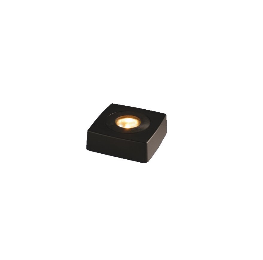 Base Iluminada 9x9cm Negro lámpara de mesa De Frilight - El panel de luz se suministra completo con un cable de 2,2 m de largo, interruptor de encendido y enchufe.