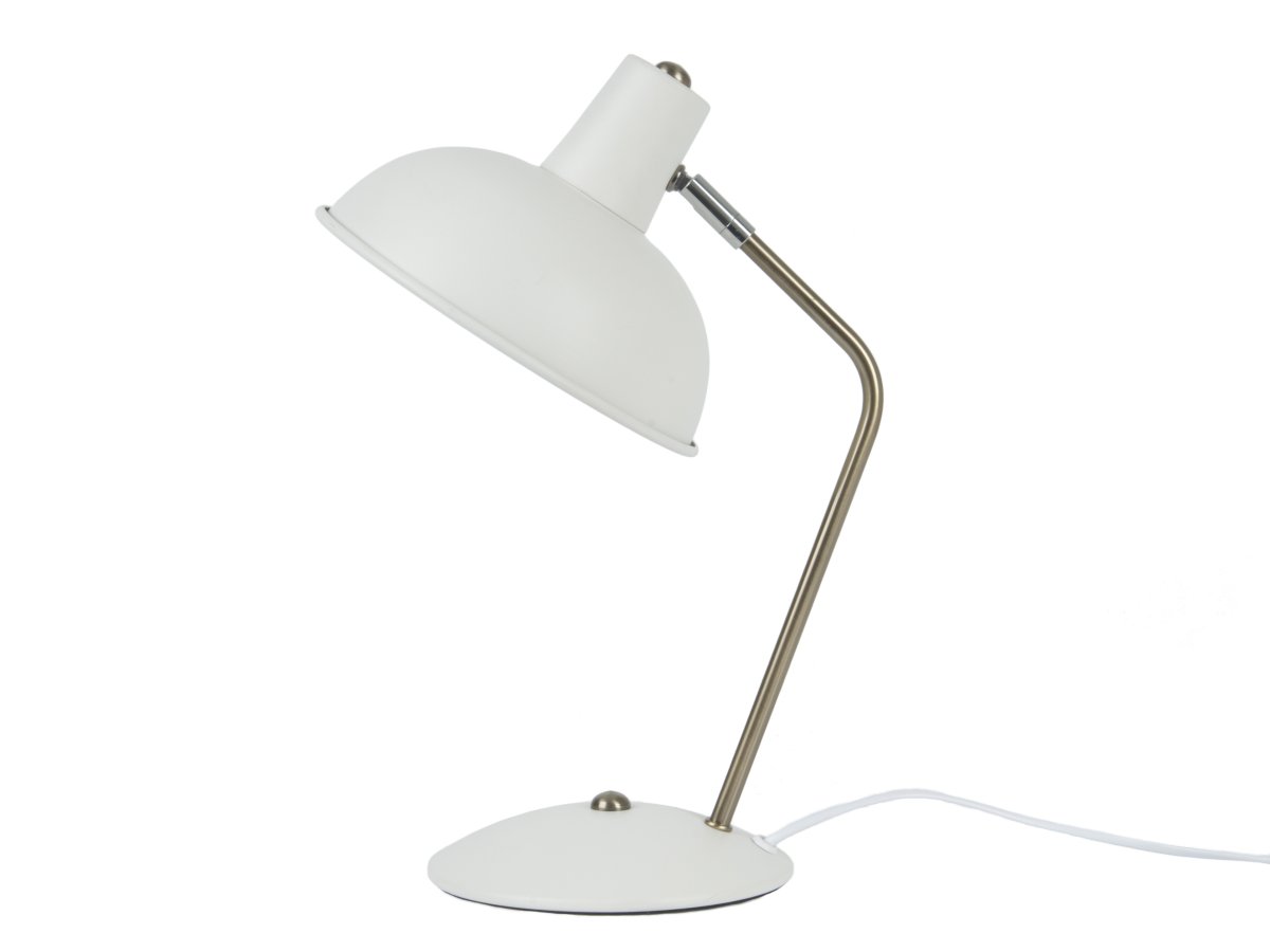 Hood 38cm Blanco lámpara de escritorio De Leitmotiv - La lámpara encaja a la perfección en un escritorio o mesita de noche, siendo a la vez una práctica fuente de luz y un elegante elemento decorativo.