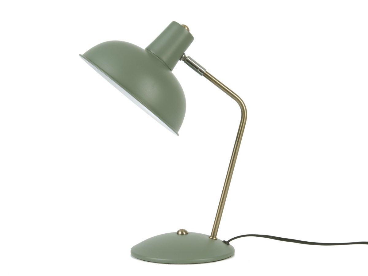 Hood 38cm Verde lámpara de escritorio De Leitmotiv - La l&aacute;mpara encaja a la perfecci&oacute;n en un escritorio o mesita de noche y sirve tanto como fuente de luz pr&aacute;ctica como elemento decorativo con estilo.