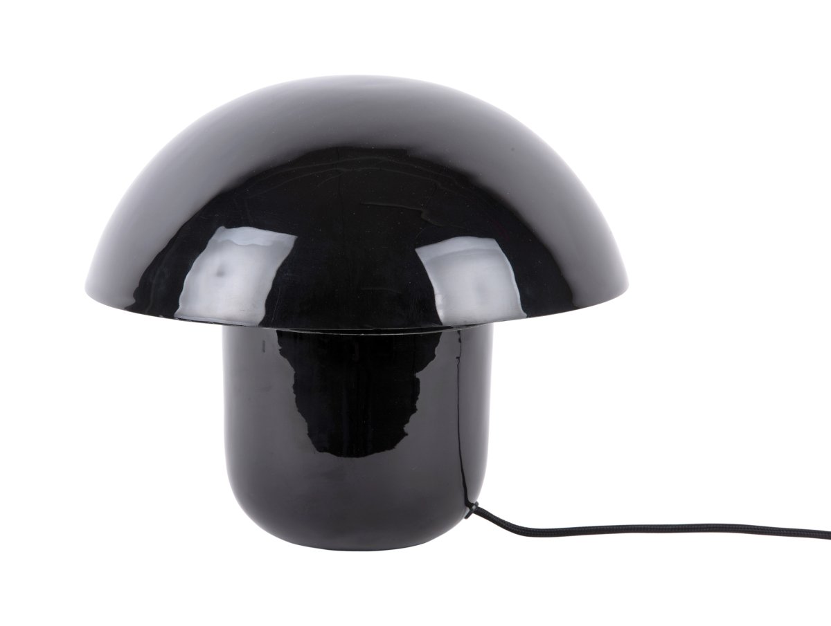 Mushroom 25cm Negro lámpara de mesa De Leitmotiv - El paquete incluye un cable negro de 1,8 m, un interruptor y un enchufe.