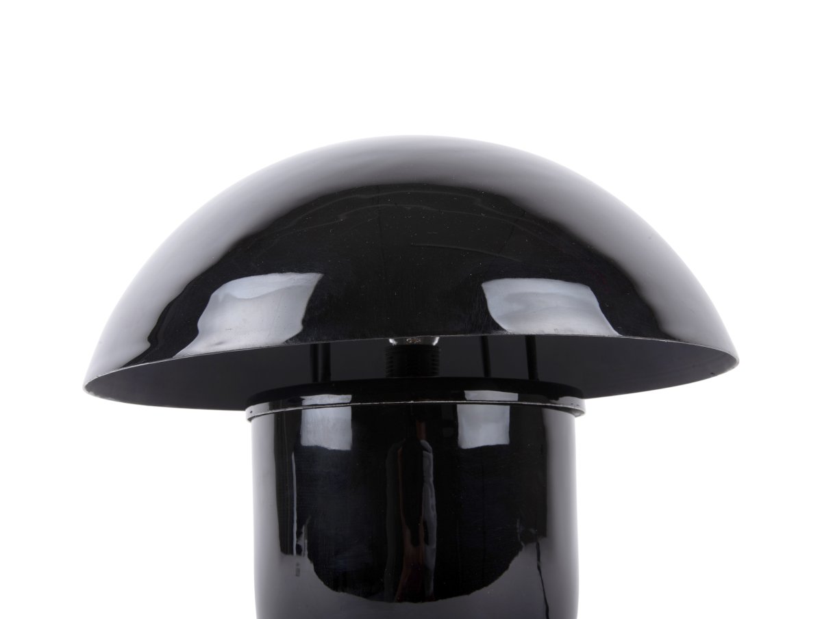 Mushroom 25cm Negro lámpara de mesa De Leitmotiv - El paquete incluye un cable negro de 1,8 m, un interruptor y un enchufe.